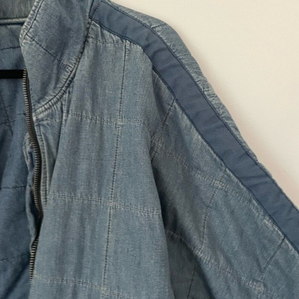 FREE PEOPLE Jacket womens DOLMAN QUILTED DENIM JACKET medium - Picture 8 of 13